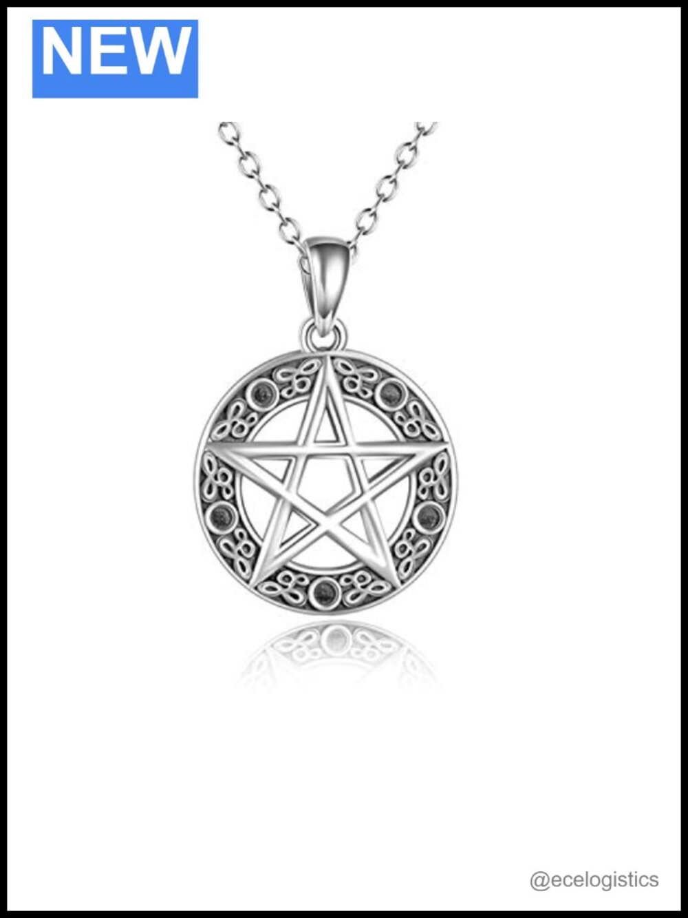 Sterling Silver Pentacle Pentagram Pendant Necklace Wiccan Jewelry 20 in